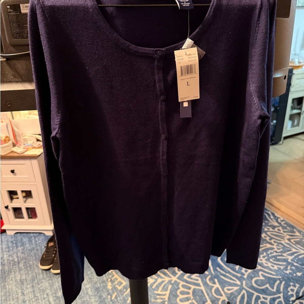 Architect Deep Blue Women's Cardigan Button Up Sweater